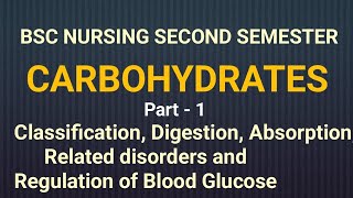 Carbohydrates Part1 in Biochemistry BSC NURSING Second Sem [upl. by Navad]