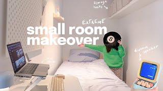 EXTREME small room makeover 🪴 standing desk storage organization amp tips [upl. by Irab]