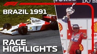 Sennas Magical Home Win  1991 Brazilian Grand Prix  Race Highlights [upl. by Erdnaxela]