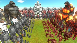 TRIPPLE LAVA WAR  RANGED WEAPON TEAM vs MONKEY TEAM vs LAVA TEAM  Animal Revolt Battle Simulator [upl. by Ramos]