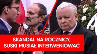 Nerwy przed pomnikiem Incydent na rocznicy smoleńskiej Suski interweniował [upl. by Sinnaoi197]