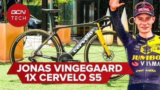 Jonas Vingegaard’s 1x Cervélo S5  Tour De France Pro Bike [upl. by Hagar]