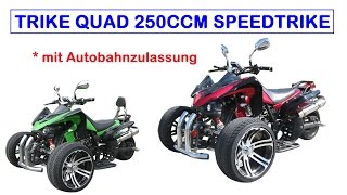 Quad Trike 250 ccm quotSPEEDTRIKEquot  CARBONOPTIK und Straßenzulassung [upl. by Oicnoel]