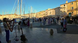 Tiphanie Doucet  Charles Aznavour  La Boheme  harpe voix Port de St Tropez [upl. by Calondra]