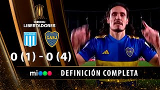 RACING 0 1  BOCA 0 4  DEFINICIÓN POR PENALES COMPLETA  4tos de final LIBERTADORES 2023 [upl. by Seigler985]