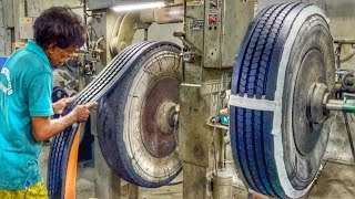 How Old Tyres Are Retreaded So They Can Be Used Again  Retreading Plant Tour [upl. by Eittol]