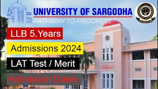 How to Get Admission in Law at UOS LLB admissions 2024 Admissions amp LAT test Date Uni Of Sargodha [upl. by Haimaj]