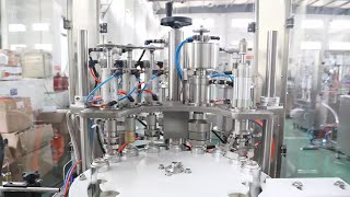 Automatic aerosol cans filling sealing crimping line [upl. by Krischer]