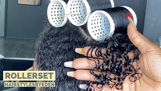 SAY NO TO HEAT DAMAGE ROLLER SET AND SILKY STRAIGHT HAIR [upl. by Caravette]