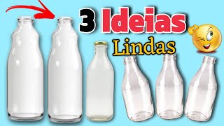 3 IDEIAS FANTÁSTICAS GARRAFAS DE VIDROARTESANATO COM GARRAFA [upl. by Niwre]