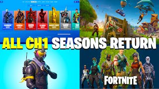 Fortnite Chapter 1 ALL SEASONS Returning Buy OLD Battle Pass Skins [upl. by Ainorev104]