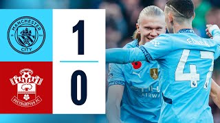 HIGHLIGHTS Man City 10 Southampton  City go top after Haaland goal sees off stubborn Saints [upl. by Nylidnam]