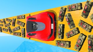 1 SUPERCAR vs 100 STICKY BOMBS GTA 5 Funny Moments [upl. by Aznarepse975]