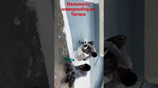 Elastomeric waterproofing on Terrace [upl. by Dilks]