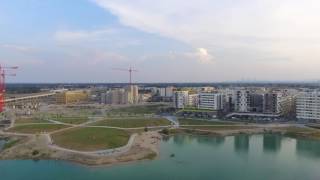 Drohnenflug über der Seestadt in Aspern Wien [upl. by Anelem]