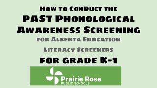 PAST  Phonological Awareness Screening Test  How to deliver this test and record results [upl. by Jolenta350]