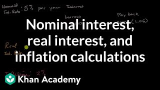 Nominal interest real interest and inflation calculations  AP Macroeconomics  Khan Academy [upl. by Novyar635]