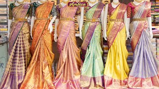 Bridal Kanchi Pattu Sarees  Pattu Sarees  Wholesale  wwwambicaweddingmallcom [upl. by Garlaand]