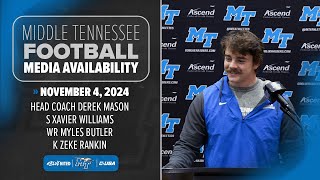 MTSU Football Weekly Press Conference 11424 [upl. by Melisent694]