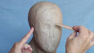 Sculpter un visage en argile  les proportions [upl. by Ibed]