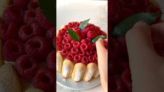 ✨Charlotte aux framboises✨😱recettereciperecetadessertcharlotteframboise [upl. by Nawtna]