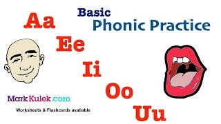 Basic Phonic Vowels Sounds Aa Ee Ii Oo Uu  English Pronunciation Practice  Mark Kulek  ESL [upl. by Weylin]