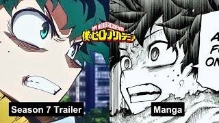 MY Hero Academia Season 7 Trailer vs Manga Comparison [upl. by Aylatan754]