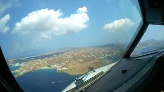 Cockpit View  Take off and landig at Mykonos Greece [upl. by Lizbeth]