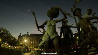 Exploring Bucarest  Grand Hotel  Funny Statue  Sightseeing Walk Talk [upl. by Annavas]