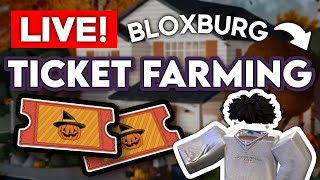 🔴 LIVE  Bloxburg FARMING TICKETS and RATING HOUSES 🎟️ New Bloxburg UPDATE 🎃👻 [upl. by Nosde]