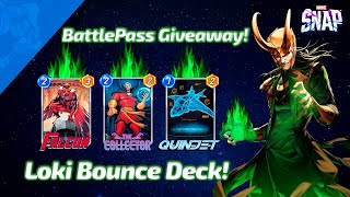 Loki Season Pass Giveaway amp A Sweet Bounce Deck  Marvel SNAP Gameplay amp Deck Highlight [upl. by Waldos409]