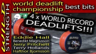 World Deadlift Championship  4 World Record Deadlifts inc Eddie Hall 500kg [upl. by Puduns981]