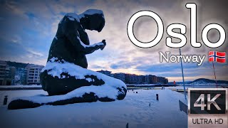 👣Walk with Me in Norway  Sørenga  Bjørvika in Oslo  4K experience  Winter 2023👣 [upl. by Viki]