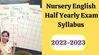 English Syllabus For Nursery Class  What To Teach In Nursery  Nursery Half Yearly Exam Syllabus [upl. by Slade]