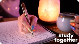 ASMR Studying Together While it Rains Tapping Writing Sounds No Talking 🖋️☔ [upl. by Irita]