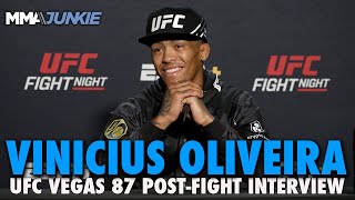 Vinicius Oliveira Breaks Down Wild Knockout of the Year Contender Flying Knee  UFC Fight Night 238 [upl. by Noslen]