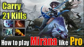 Patch 736c Super Carry Mirana Build amp Gameplay 21 Kills [upl. by Eeimaj409]