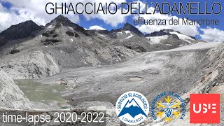 Timelapse 20202022 del ghiacciaio dellAdamello effluenza del Mandrone [upl. by Troc]