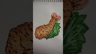 Marker Drawing  Fried Shrimp Tempura  Japanese Food priyasartwork10 drawing markers [upl. by Asiul996]