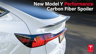 New Tesla Model Y Performance Carbon Fiber Spoiler Upgrade tesla [upl. by Anrat]