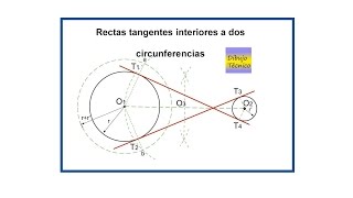 Rectas tangentes interiores a dos circunferencias [upl. by Georglana]