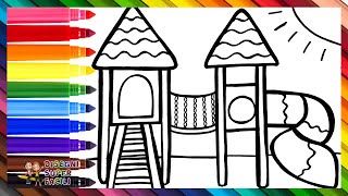 Disegnare e Colorare un Parco Giochi 🛝🌈 Disegni per Bambini [upl. by Jammin]