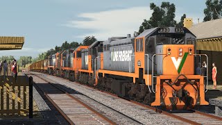 Up DonnyBrook service passing through Heathcote and down Shepperton good in Trainz 22 [upl. by Walford]