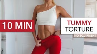 10 MIN TUMMY TORTURE  Killer Sixpack Vol 3  extreme ab workout I PS no mountain climbers [upl. by Aroel]