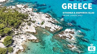 🎥 4K Drone landscapes 🎶Melodic house mix  😍 Sithonia and Diaporos Greece [upl. by Bakemeier]