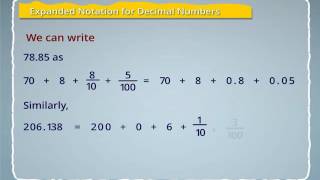 Expanded form of Decimal Numbers [upl. by Swigart]