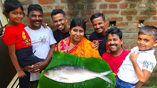 আজ প্রসেনের বৌয়ের হাতে গ্রাম্য পদ্ধতিতে সর্ষে ইলিশ মাছ রান্না খাওয়া  Sorshe Ilish recipe [upl. by Belak]