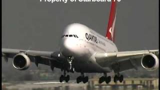 Qantas A380 VHOQA arrives at LAX [upl. by Gavra186]