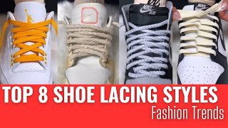 Top 8 Shoes lace styles Shoe lacing styles  Shoes less style P201223 shoelace tieshoelaces [upl. by Ralfston]