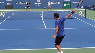 Federer Training 2018 Court Level View HD [upl. by Hahnke613]